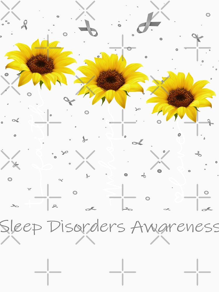 Sunflower Faith Hope Love Sleep Disorders Awareness by largellie Unisex , , , Long Sleeve Tee