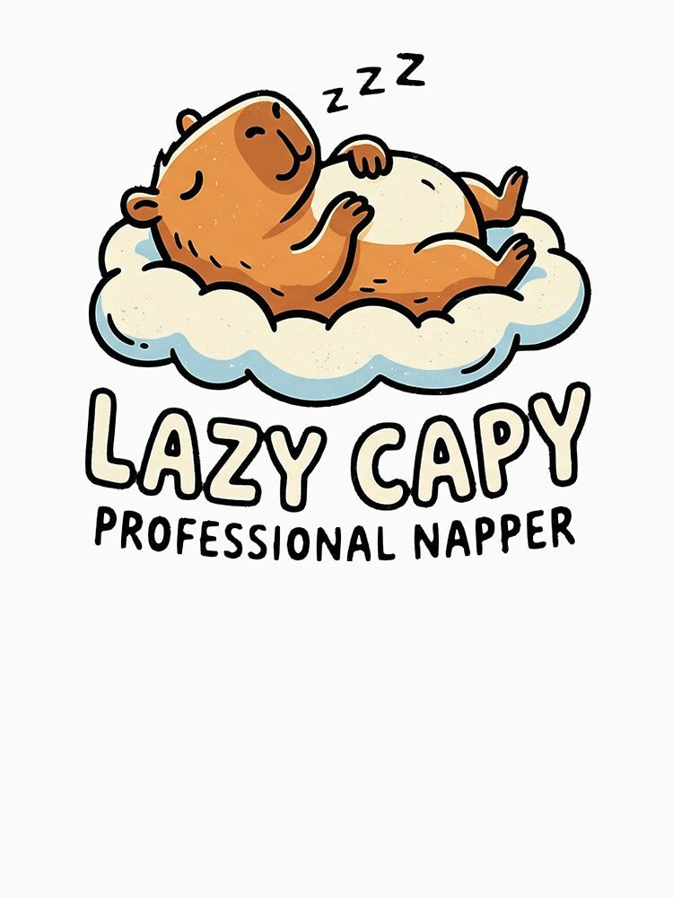 Lazy Capy Funny Capybara Napping Lazy Cute Capybara Introvert by Yellowriversss Unisex , , , Long Sleeve Tee