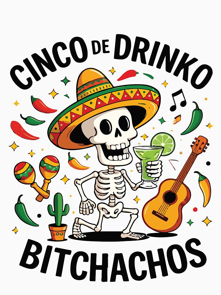 Cinco De Drinko Funny Cinco De Mayo Party Humor Fiesta by kiralynstration Unisex , , , Long Sleeve Tee