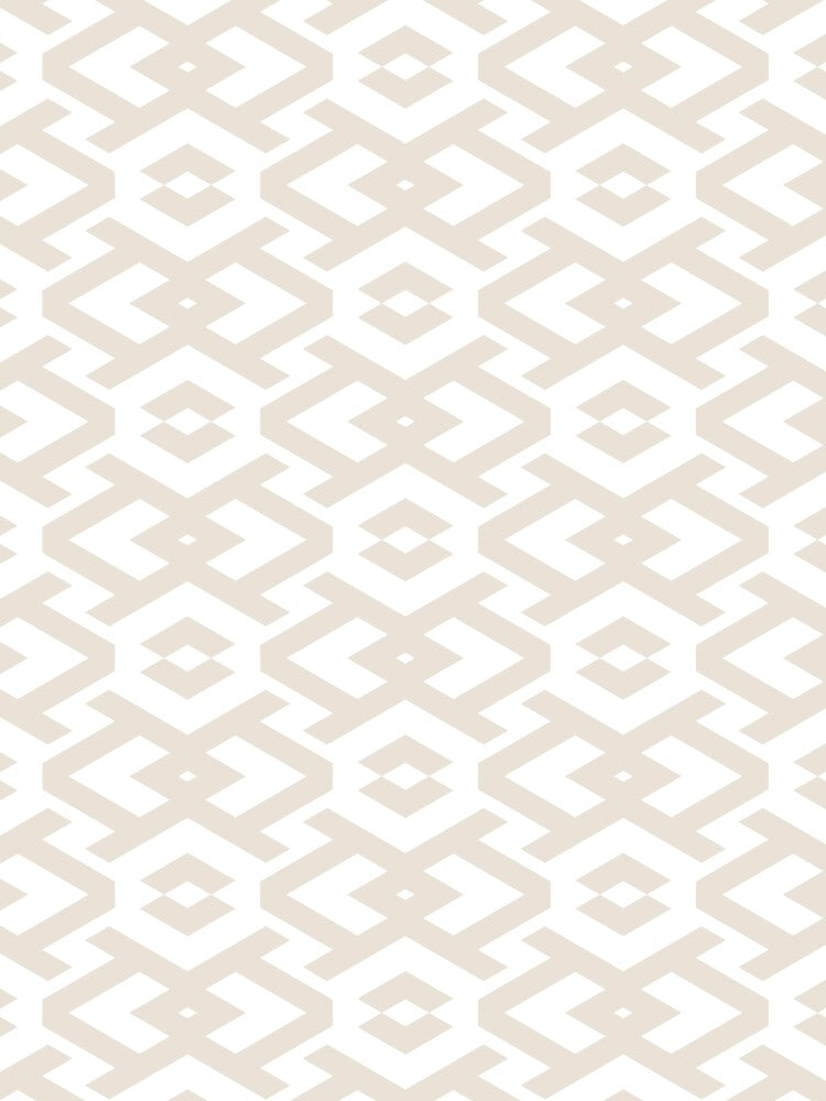 Beige and White Geometric Shape Pattern Pairs DE 2022 Popular Color Crisp Muslin DE6212 by ColorOfTheYears