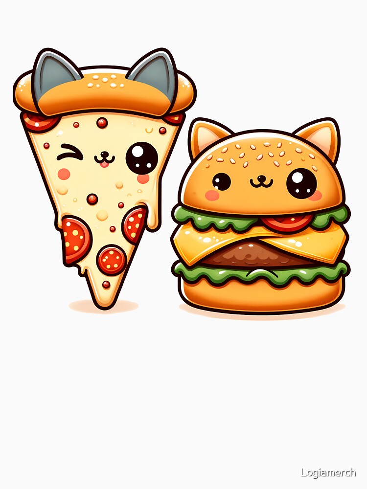 Funny Pizza Burger Lover by Logiamerch Unisex , , , Long Sleeve Tee