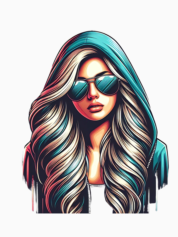 Mysterious girl by Funkystreet Unisex , , , Long Sleeve Tee