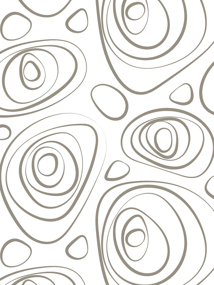 Brown and White Wacky Retro Circle Pattern Pairs Sherwin Williams 2022 Popular Color Felted Wool SW 9171 by ColorOfTheYears
