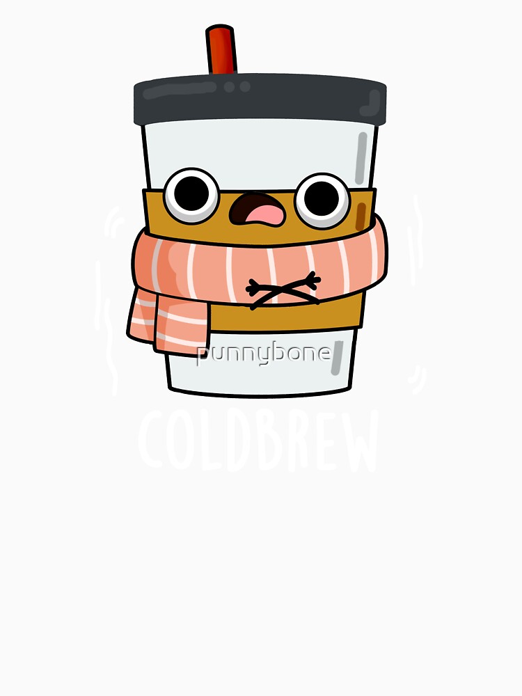 Cold Brew Funny Freezing Coffee Pun (Dark BG) by punnybone Unisex , , , Long Sleeve Tee