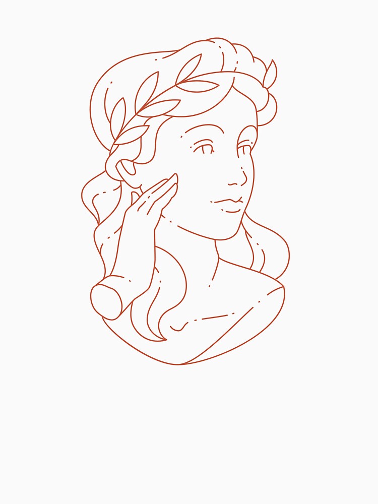 Single Line Drawing Greek Roman Statue | Terracotta Aesthetic by ZentroShop