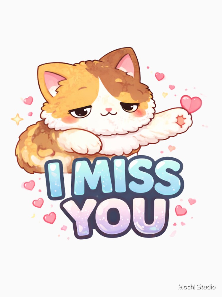 Mochi Cozy Cat – I miss you by Mochi Studio Unisex , , , Long Sleeve Tee