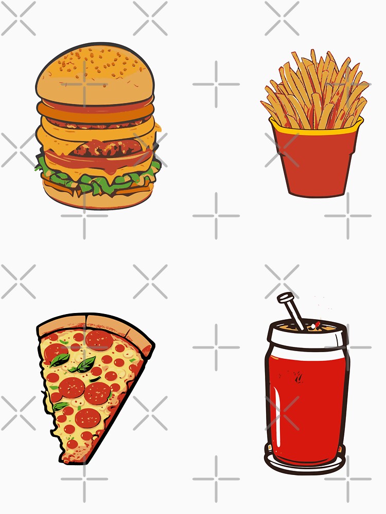 Combo Burger - Fast Food Favorite by FridPix Unisex , , , Long Sleeve Tee