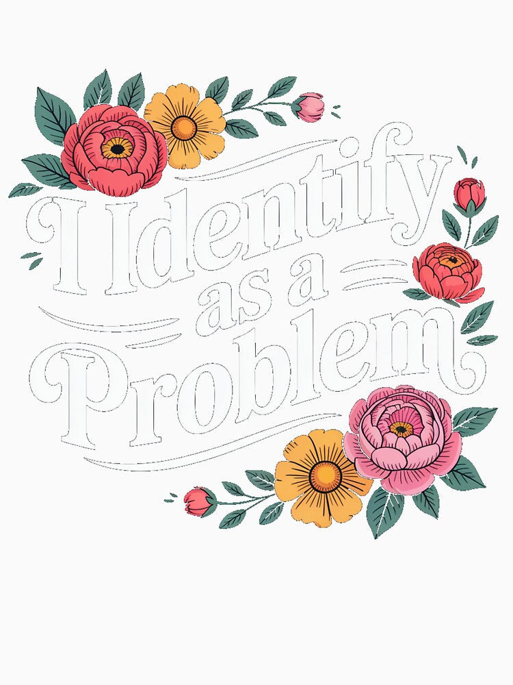 I Identify As A Problem Funny Sarcastic Quote by Printvibz1 Unisex , , , Long Sleeve Tee