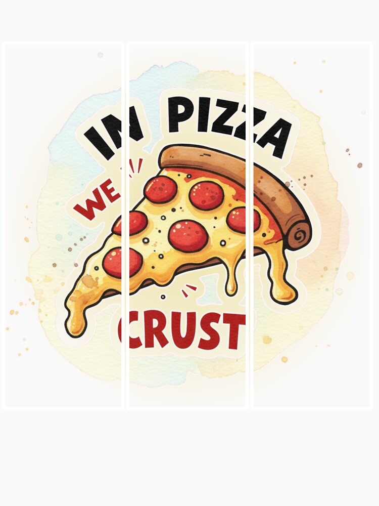 Funny Foodie Design- Cheesy Pizza Slice Illustration - Pepperoni Pizza by PriyaMagic Unisex , , , Long Sleeve Tee