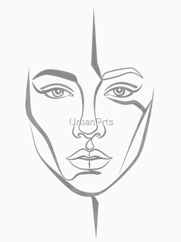 Minimalist Abstract Portrait Wht by UrbanPrts