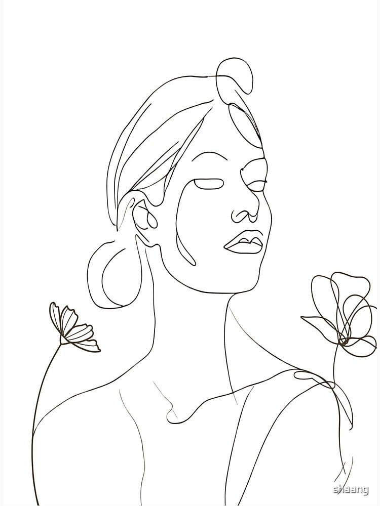 Portrait Line Art Lady Minimalist by shaang