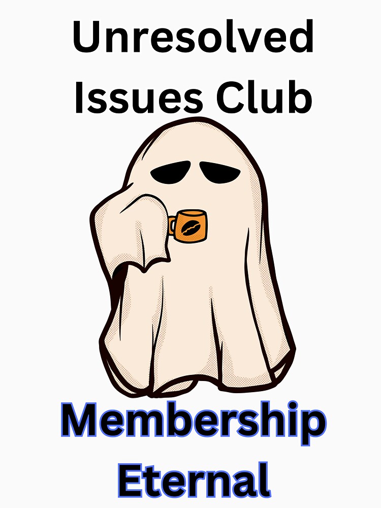 Dark Joke: Unresolved Issues Club Ghost by 4-Store Unisex , , , Long Sleeve Tee
