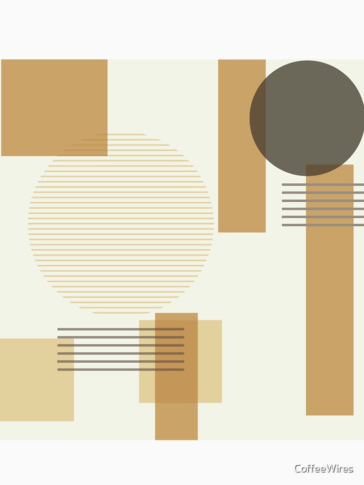 Tan Brown Squares and Circles Earth Tones by CoffeeWires
