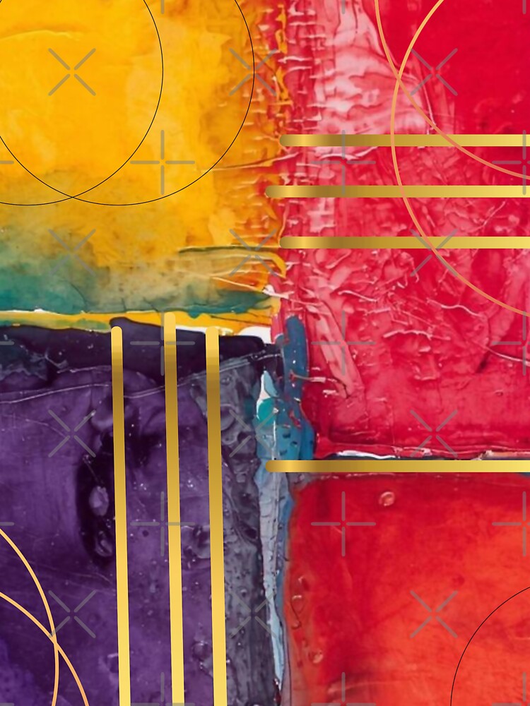 A colorful Abstract Composition Circles and Lines by Modern-Tropical