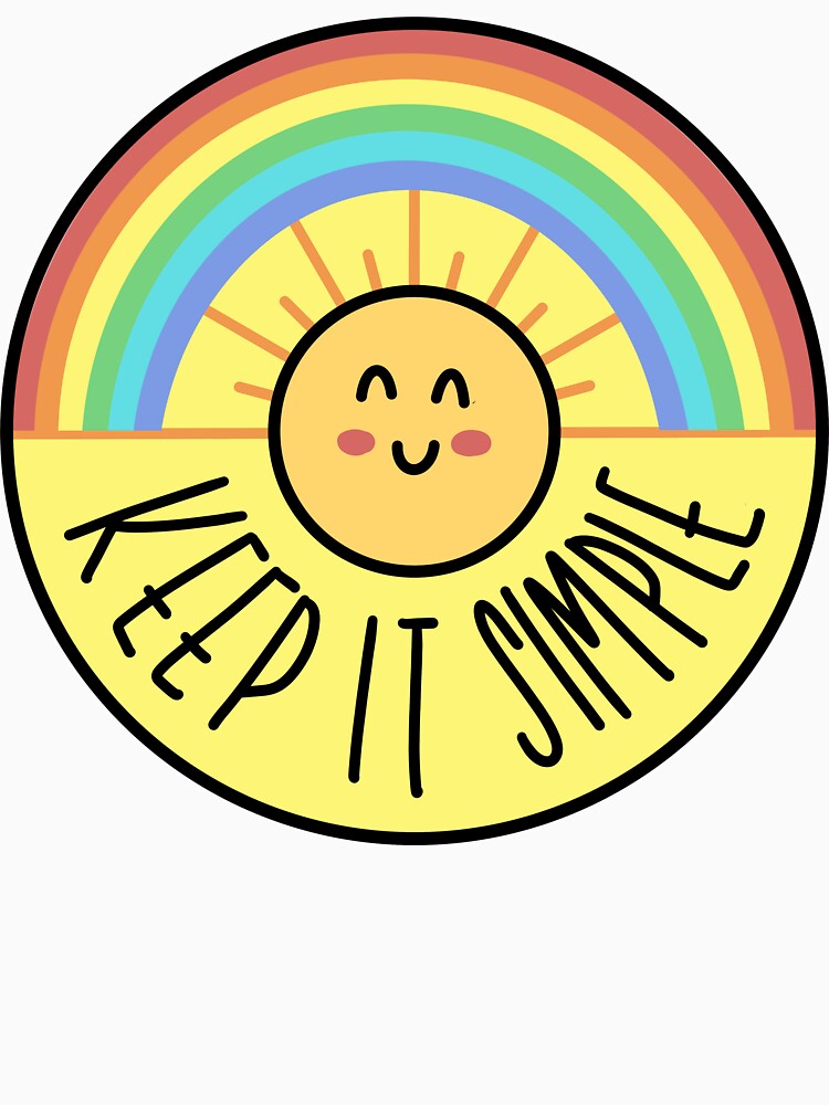 Keep It Simple | Happy Sun & Rainbow Illustration by CarlosAlberto Unisex , , , Long Sleeve Tee