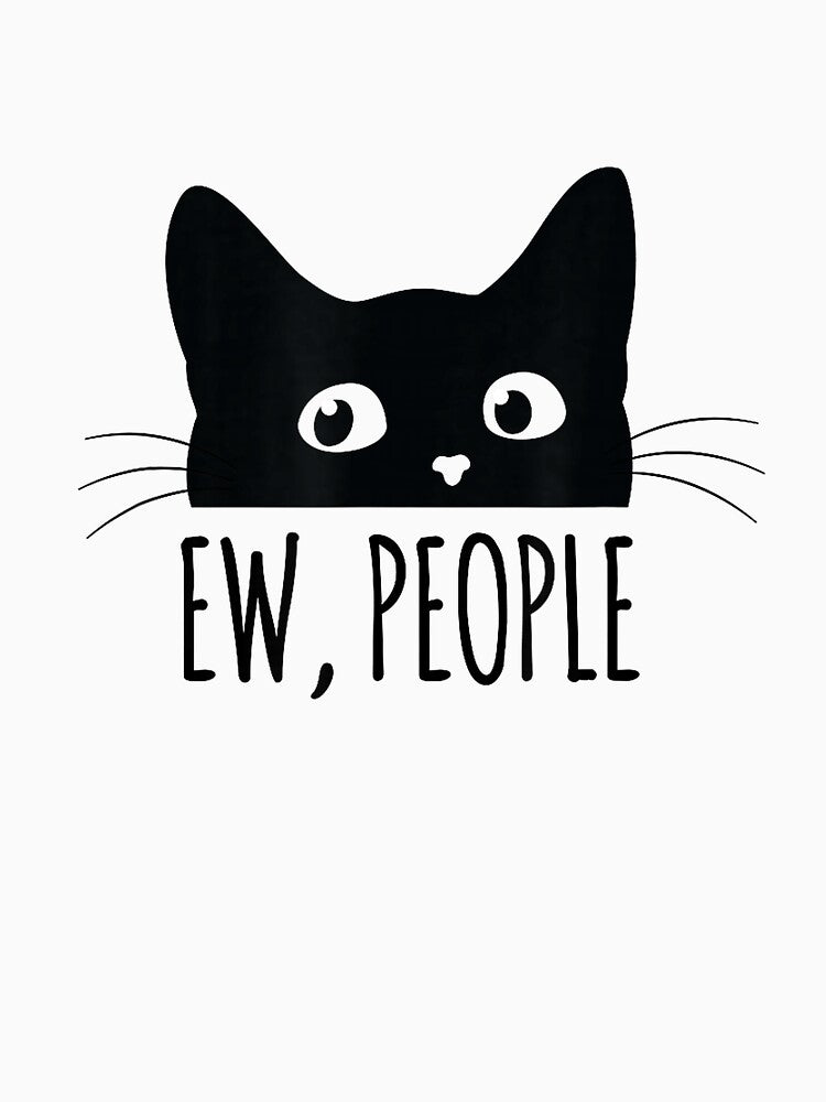 Ew People Introvert Cat Lover Funny Crazy Cat Lady by KTY-NUSS Unisex , , , Long Sleeve Tee