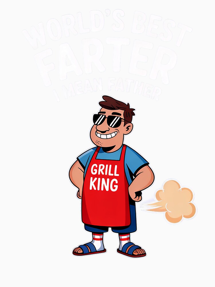 World’s Best Farter I Mean Father Funny Grill King Dad Joke Gift by PosiMCreations Unisex , , , Long Sleeve Tee