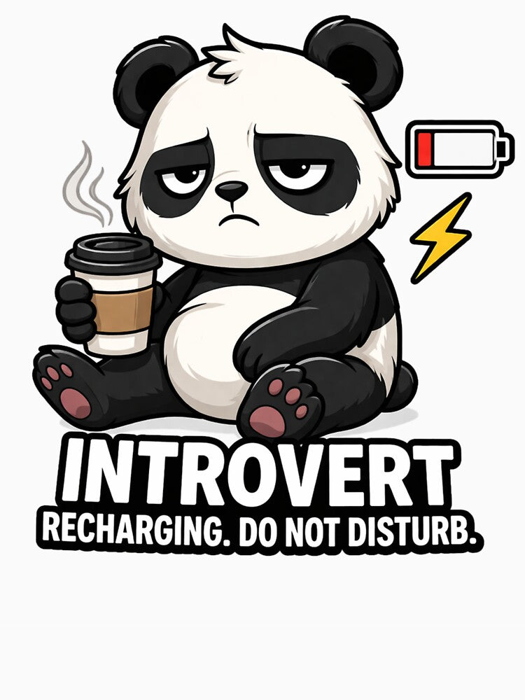 Introvert Panda – Recharging Do Not Disturb Funny Antisocial Tee by Socially Tired Club