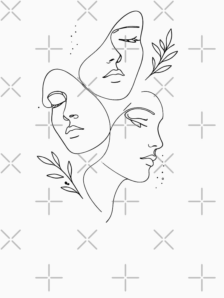 Minimalist Line Art Faces by johndesignwaves