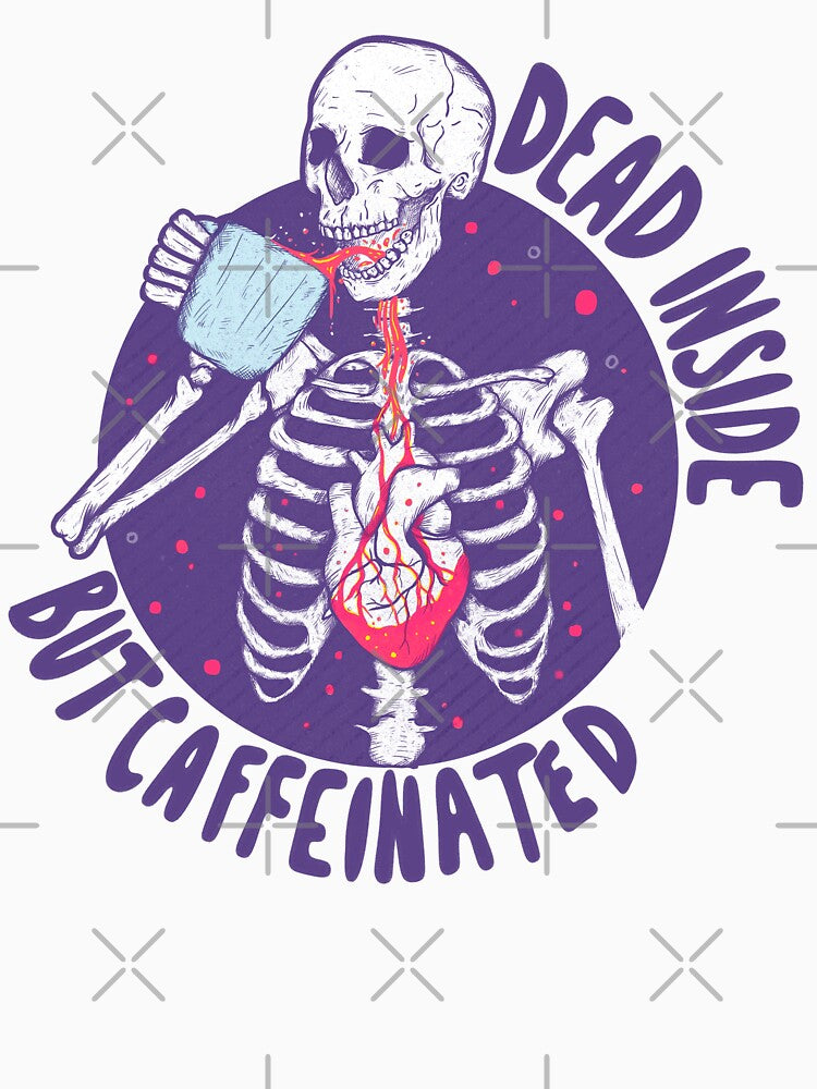Dead inside but caffeinated by Jess.a.creates Unisex , , , Long Sleeve Tee