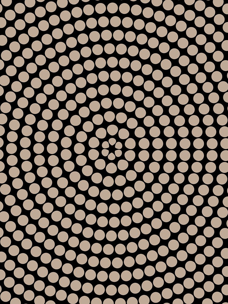 Brown and Black Retro Circle Polka Dot Pattern Pairs DE 2022 Popular Color Trail Dust DE6123 by ColorOfTheYears