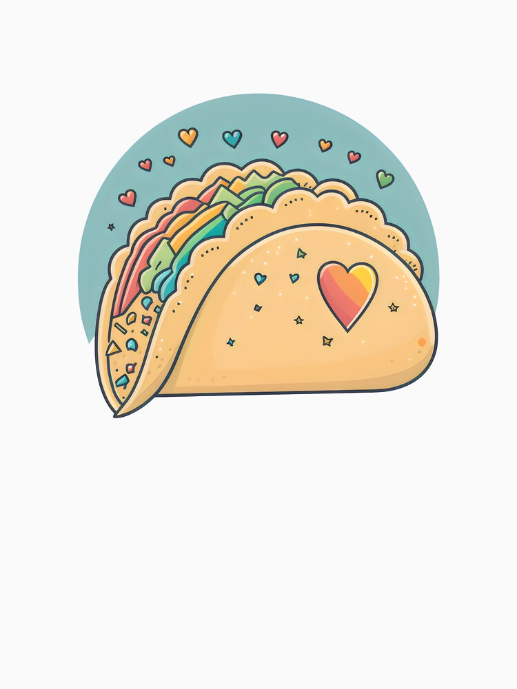 Taco-Lover I Love Tacos Heart Spicy Foodie Mexican Food Cute by farhanhafeez Unisex , , , Long Sleeve Tee