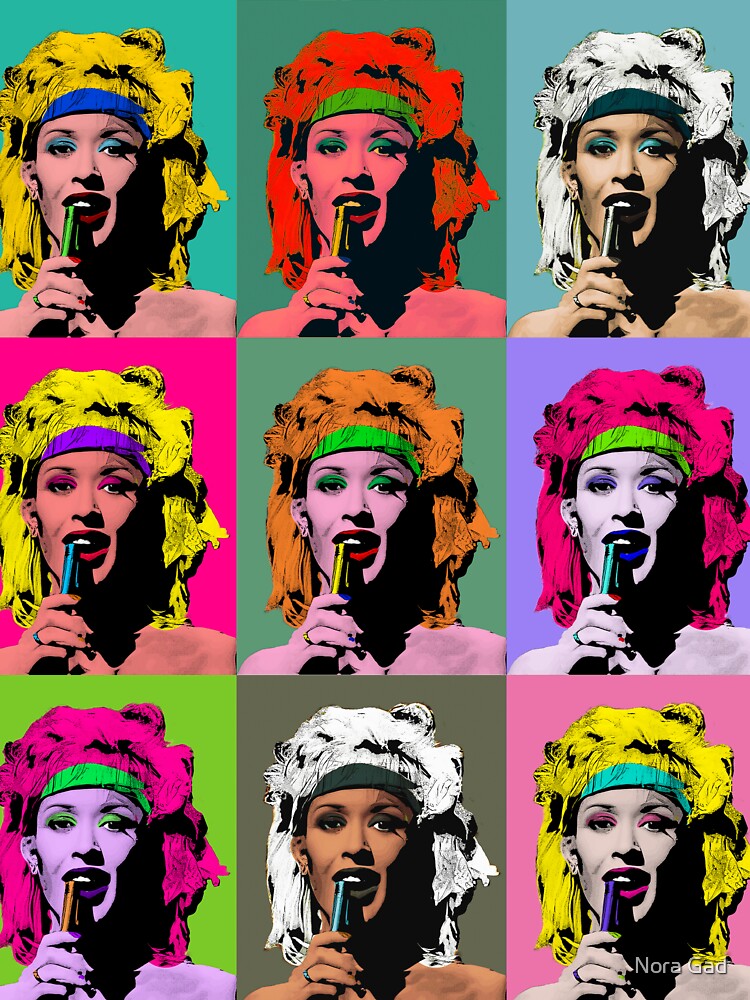 Custom Pop art portrait 9 colors by Nora Gad Unisex , , , Long Sleeve Tee