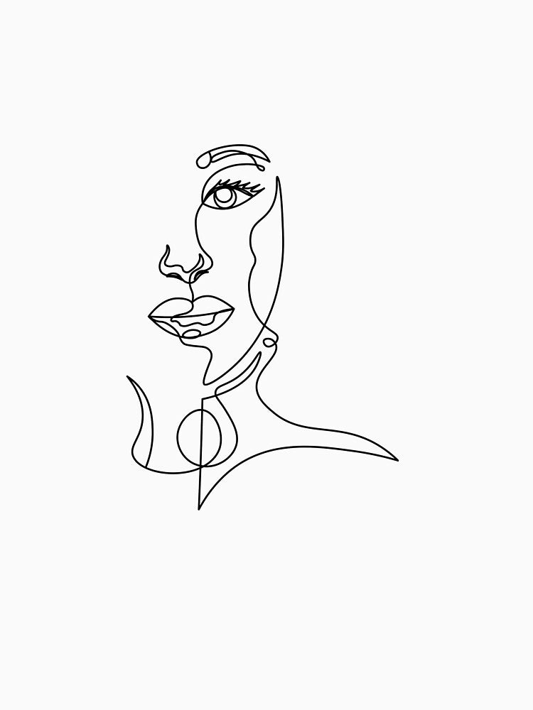 Elegant One Line Portrait - Minimalist Aesthetic Woman Face by LoraDesign98