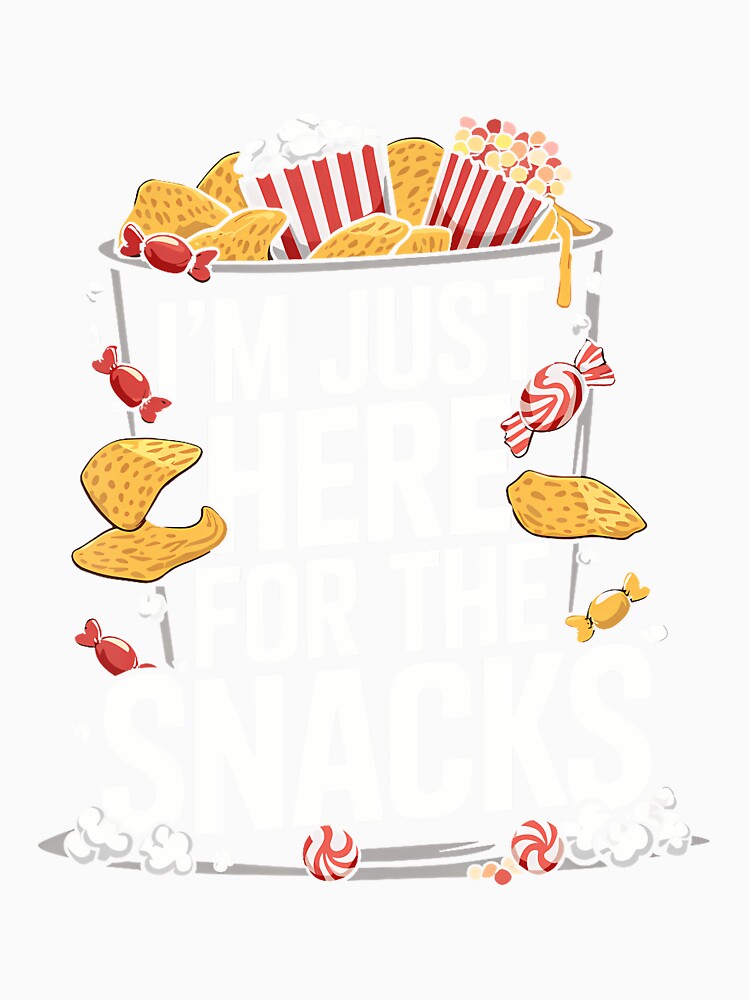 I'M Just Here For The Snacks Funny Food Lover Foodie by scottsurswab Unisex , , , Long Sleeve Tee