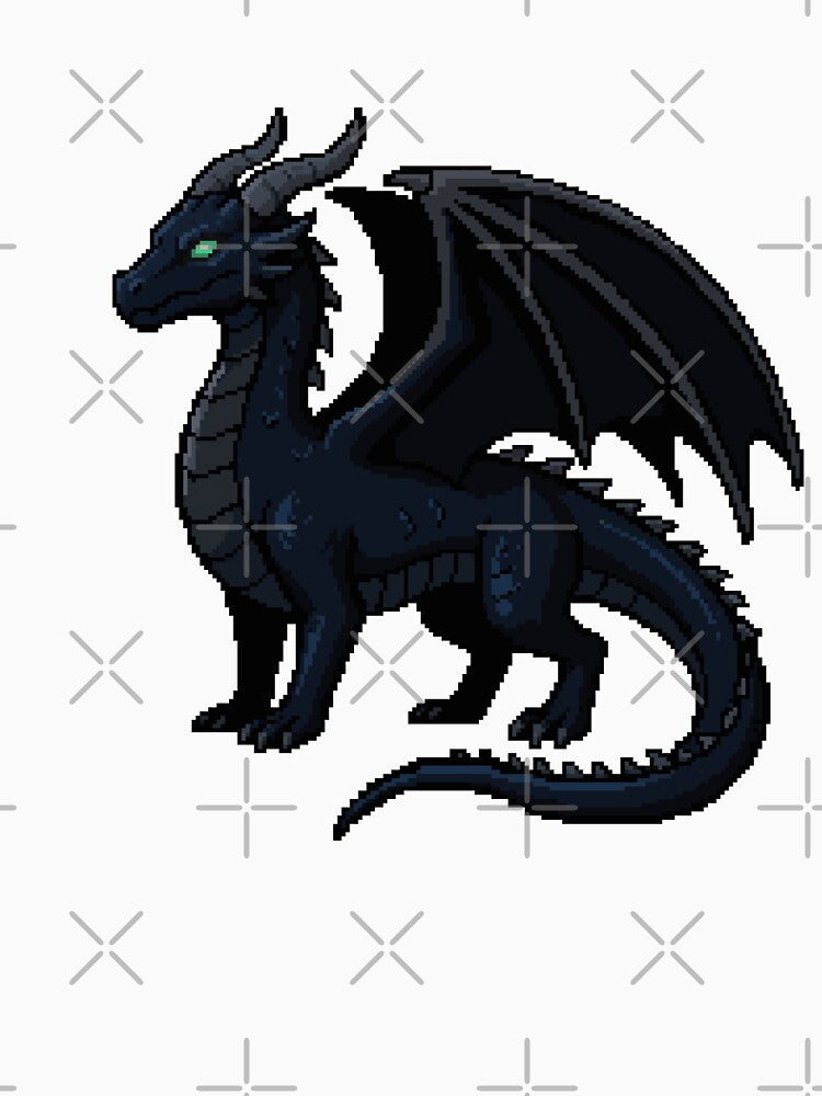 Night Watchman: Pixel Art Dragon by Aerianwind Unisex , , , Long Sleeve Tee