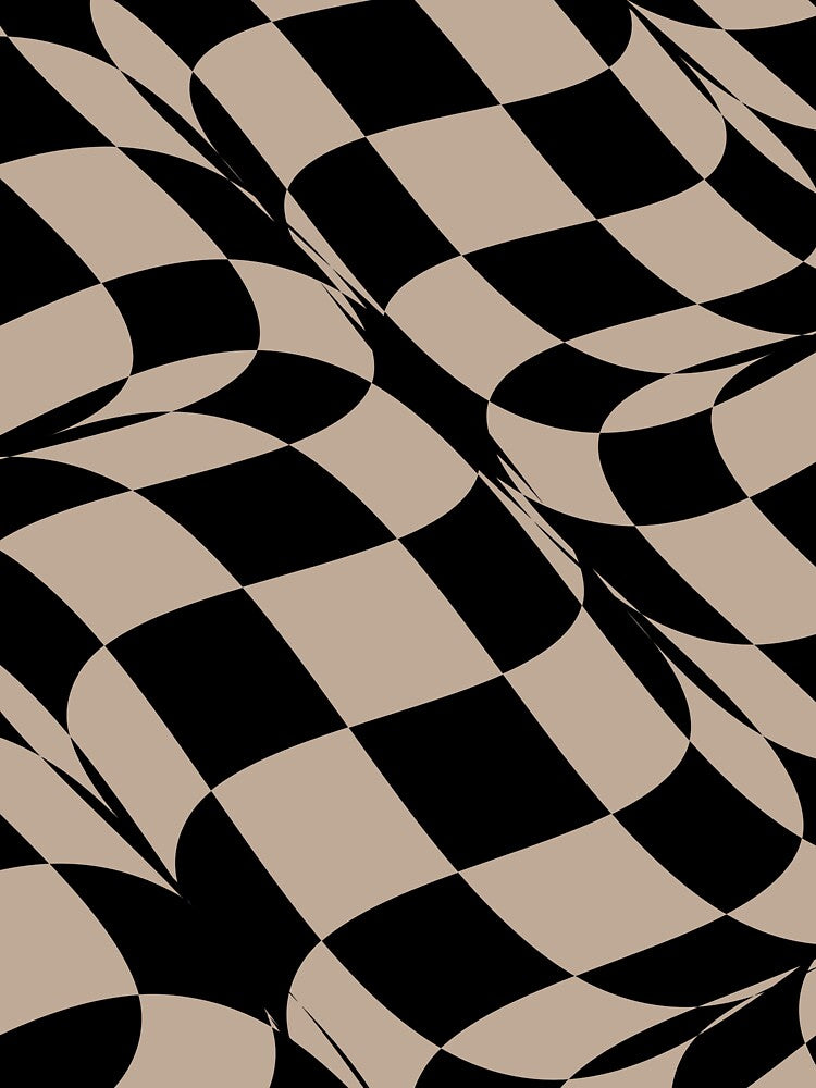 Brown and Black Distorted Checkerboard Pattern Pairs DE 2022 Popular Color Trail Dust DE6123 by ColorOfTheYears