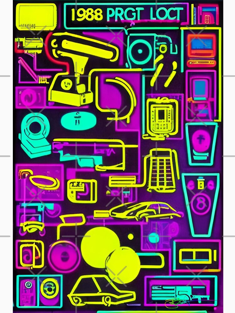 80’s Pop Art Vibes 15 by Benito Del Ray Unisex , , , Long Sleeve Tee