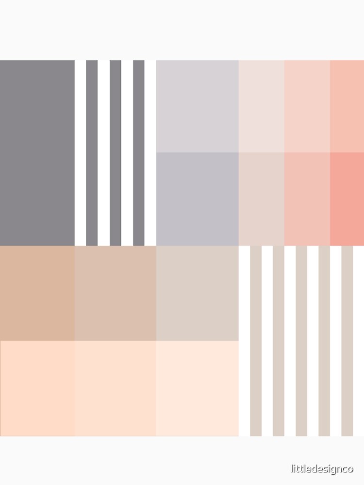 Neutral Blush Gray Tan Geometric Square Pattern Earth Tones by littledesignco