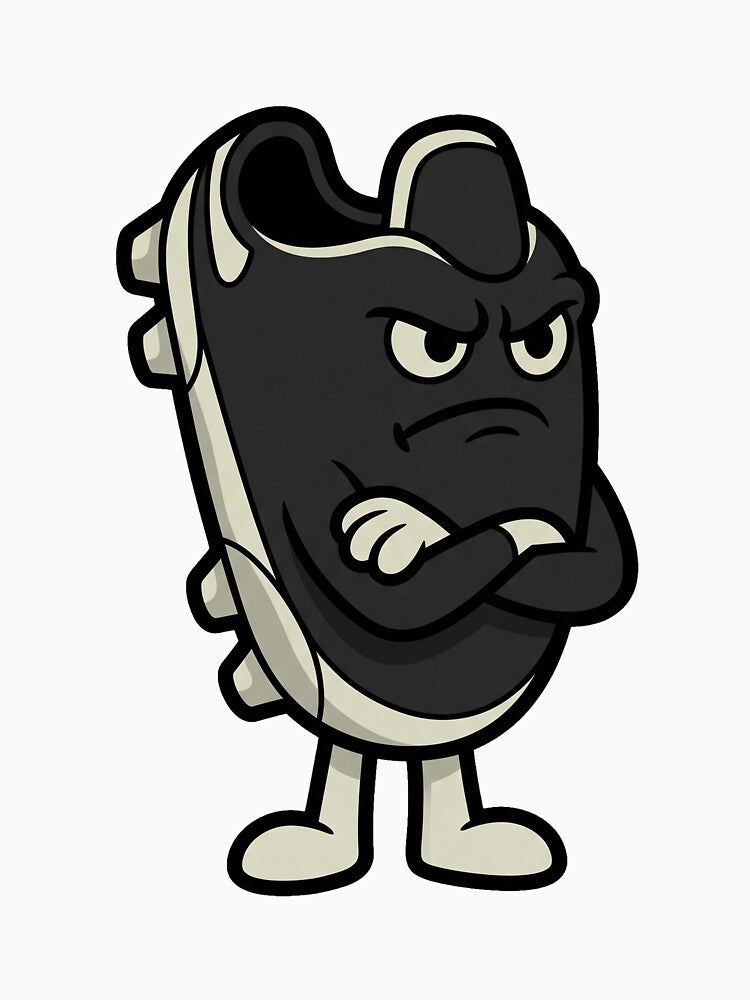 Copy of Grumpy Soccer Cleat Cartoon Funny Football Boot by BoyleDesignShop