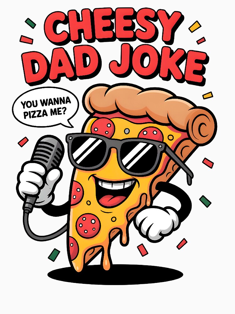Cheesy Dad Joke Slice of Pizza by box-artshop Unisex , , , Long Sleeve Tee