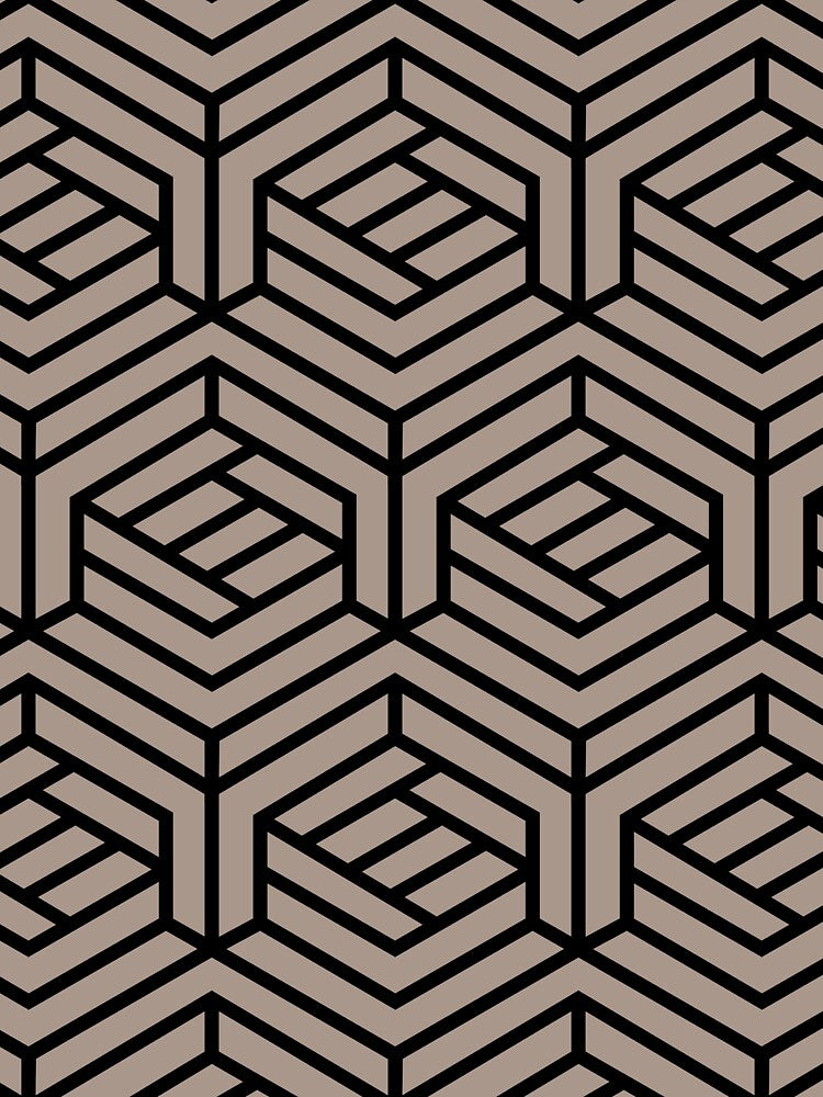 Light Brown and Black Cube Geometric Shape Pattern Pairs HGTV Emerging Taupe HGSW3035 2022 Color - Colour Trends - Shade - Hue by ColorOfTheYears