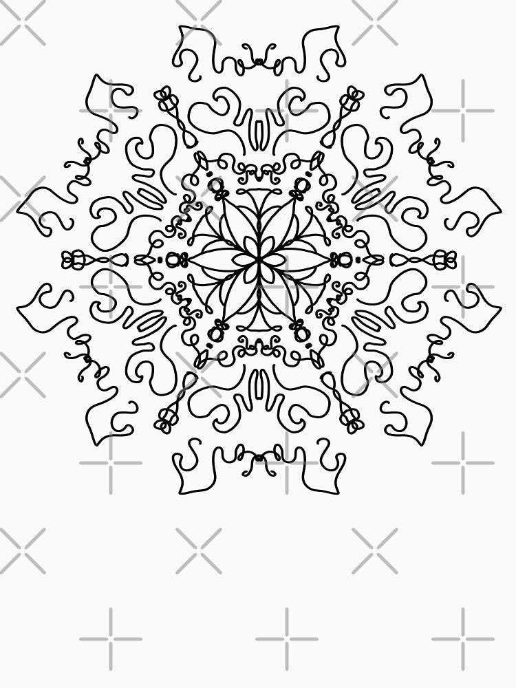 Fake Mandala Black on White by Sparkleweather Unisex , , , Long Sleeve Tee