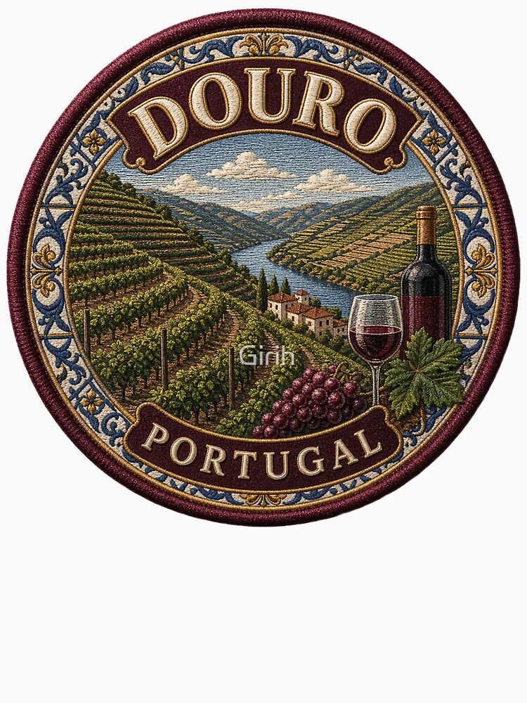 Douro, Portugal – Terraced vineyards, river valley & port wine by Girih Unisex , , , Long Sleeve Tee