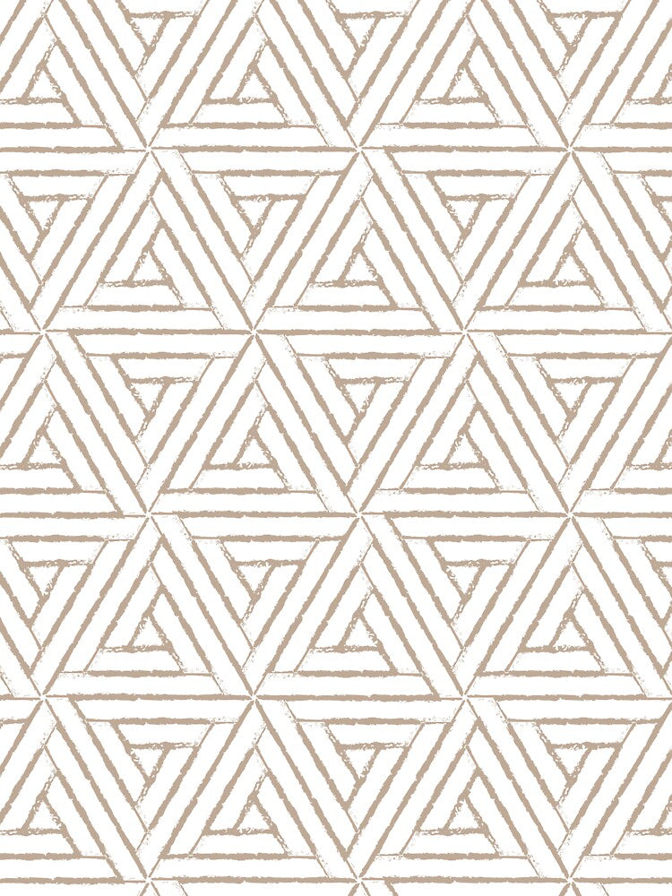 Brown and White Aztec Tribal Triangle Pattern Pairs DE 2022 Popular Color Trail Dust DE6123 by ColorOfTheYears