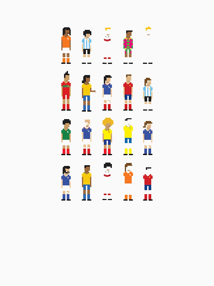 Historic football players in 8-bit _185276 by KTY-NUSS Unisex , , , Long Sleeve Tee