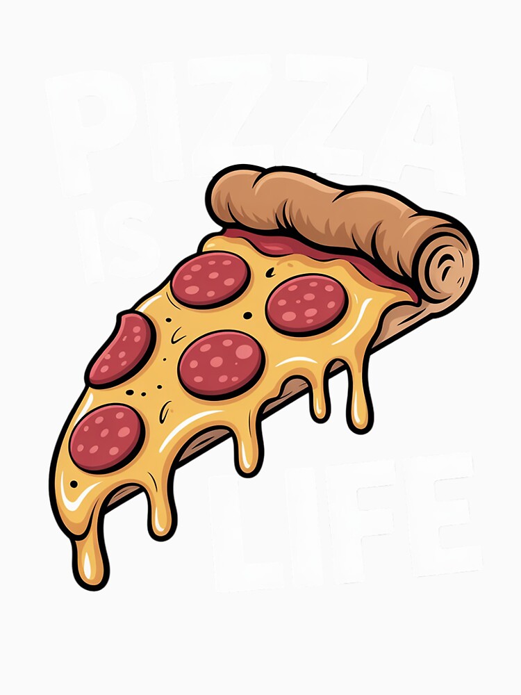 Pizza Gift For Pizza Lovers Boys Girls Pizza Is Life by Hybrid-Mind Unisex , , , Long Sleeve Tee
