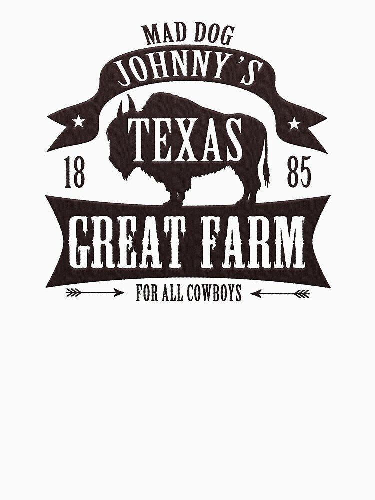 embroidery iron patch textured graphic artwork - mad dog johnny texas great farm cowboy logo badge emblem by hayrpictures