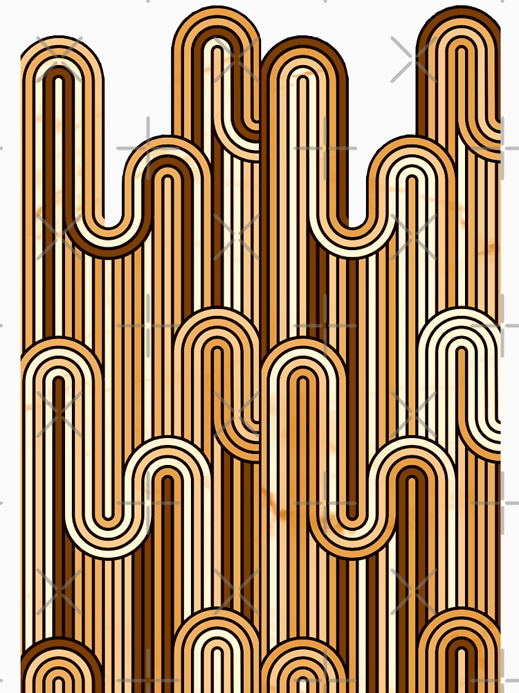 Retro Wavy Stripes - Brown & Beige by SilverPegasus