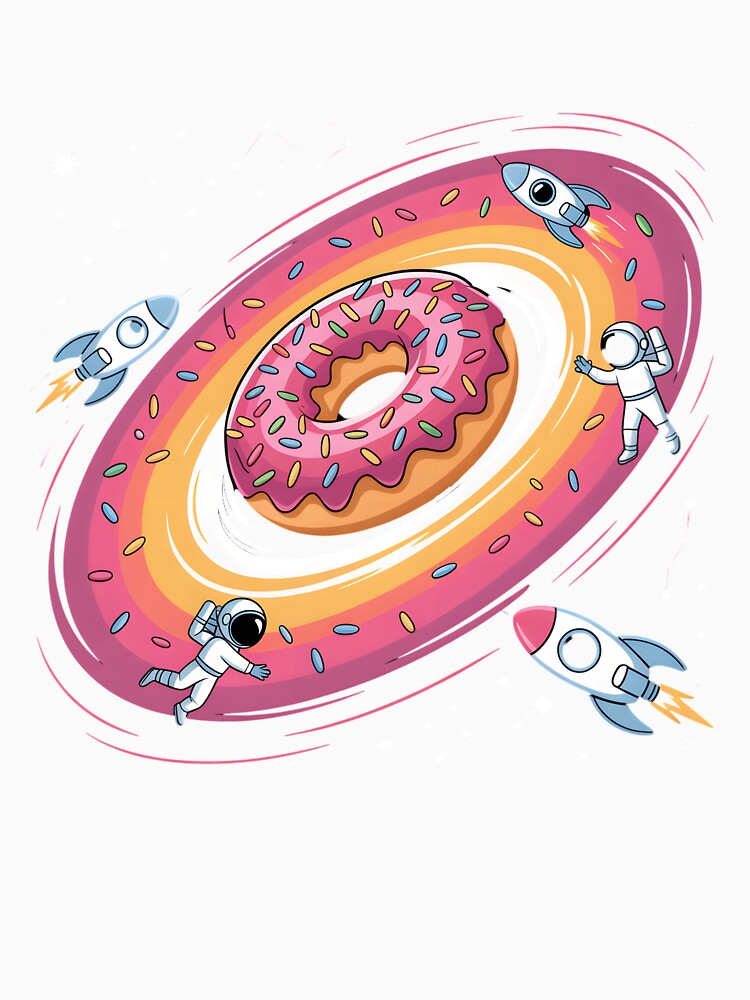 Cosmic Donut Space Black Hole Funny Rocket Day Sci-Fi Galaxy by clothesy7 Unisex , , , Long Sleeve Tee