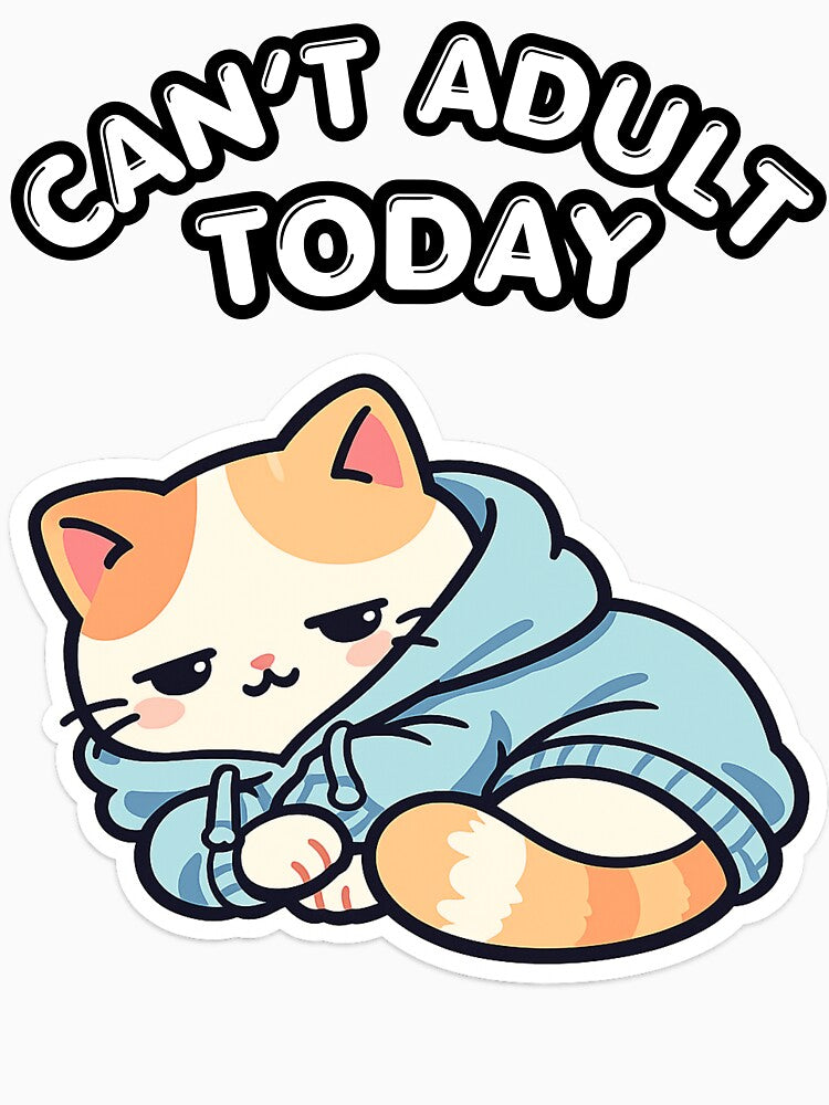 Can’t Adult Today Lazy Cat – Stay in Bed Mood, Cozy Homebody Life, Zero Motivation Vibe by Ladys-Gents