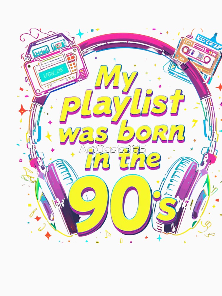 My Playlist Was Born in the 90s - Retro Music Lover Design by ZENTIO Unisex , , , Long Sleeve Tee
