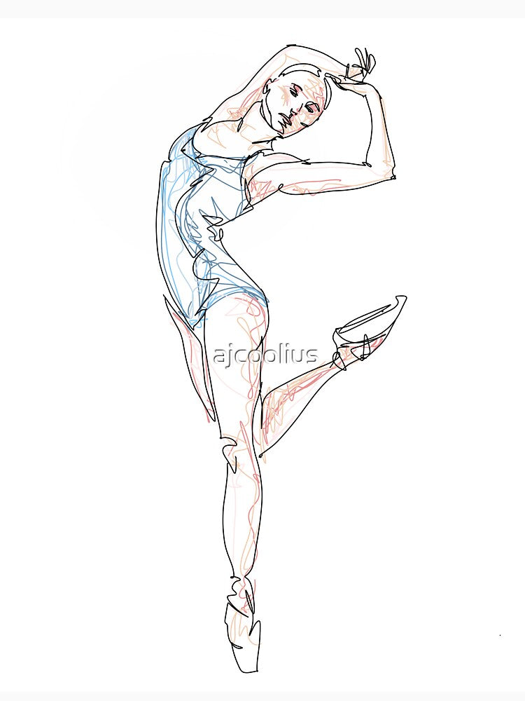 Ballerina in color  -line art by ajcoolius