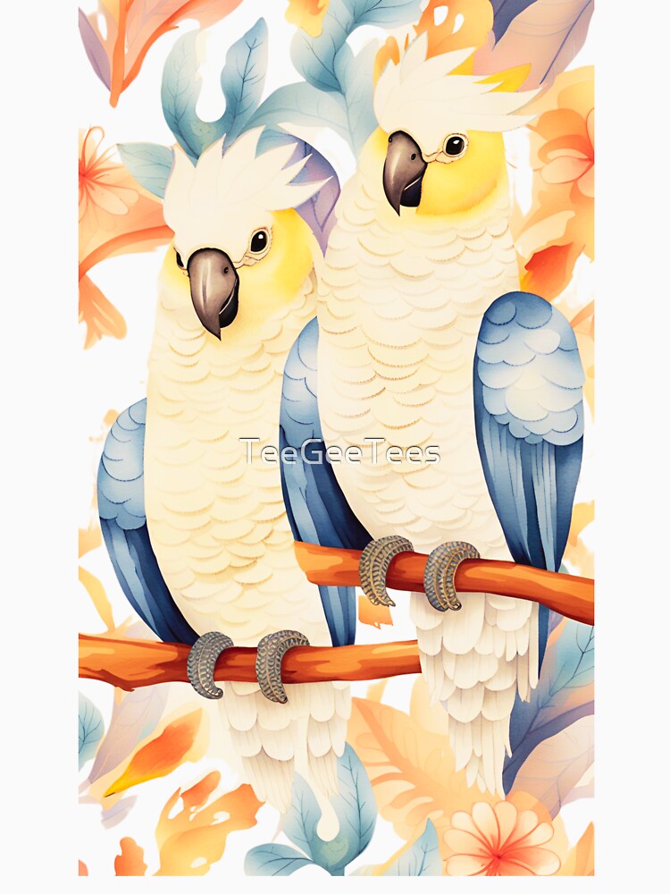 Australian Parrots in Yellow Shades by TeeGeeTees Unisex , , , Long Sleeve Tee