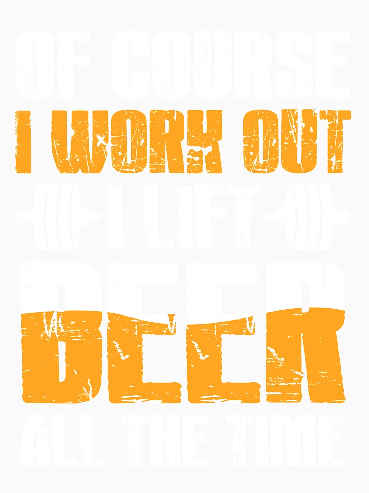 Funny Beer Work Out Humor Drinking Exercise Joke by mmos Unisex , , , Long Sleeve Tee