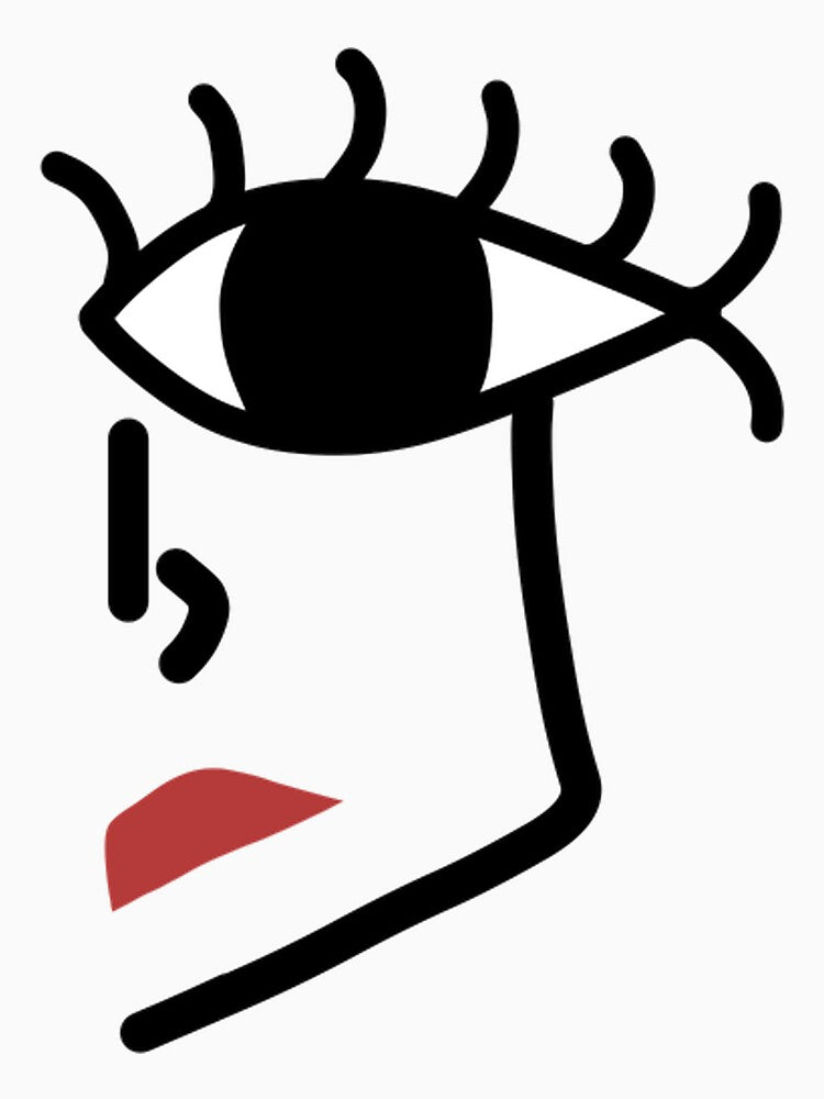 Minimalist Abstract Line Art Face by blooddesignco